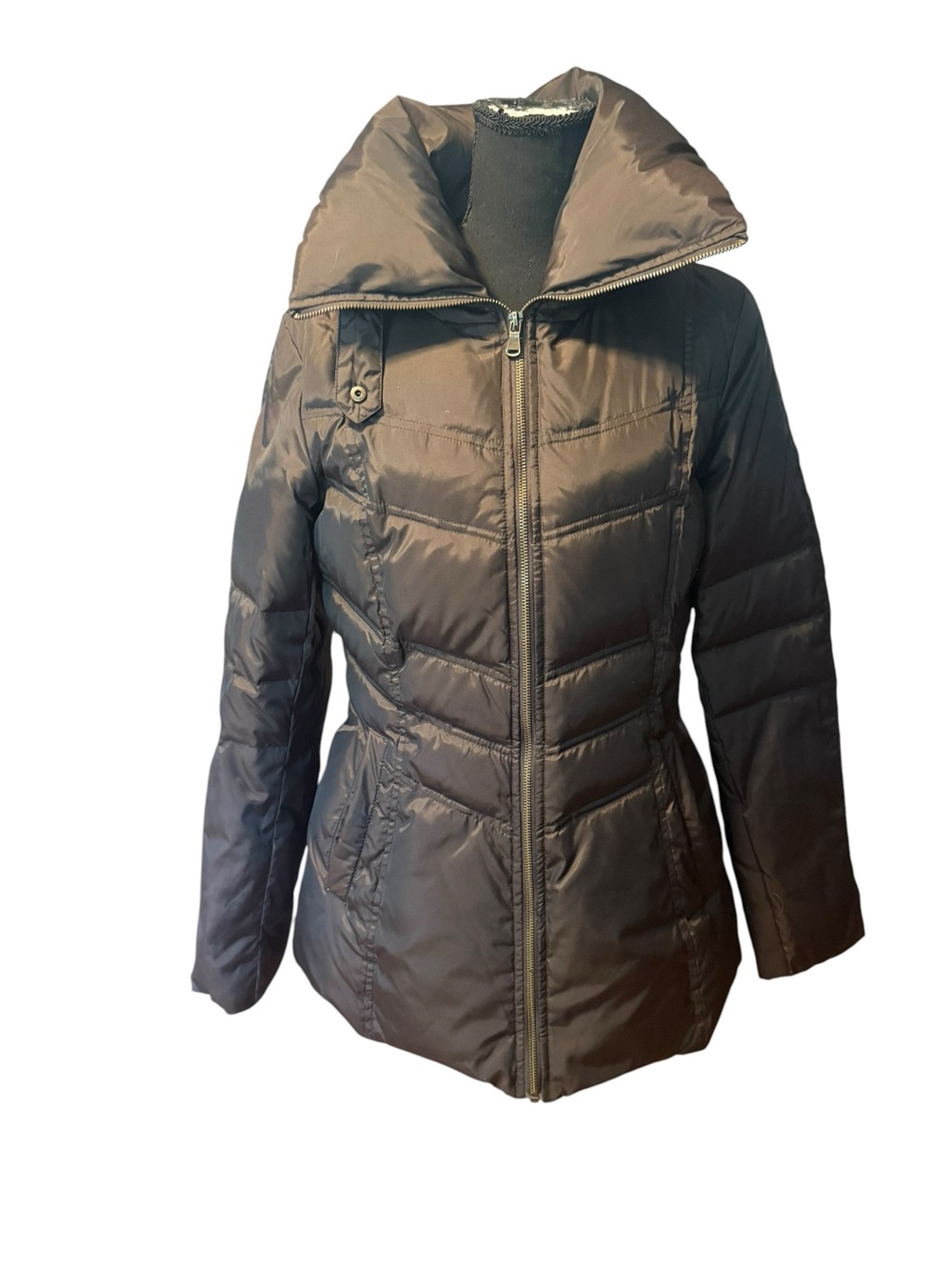 Marc New York Chocolate Brown Quilted Puffer Jacket medium